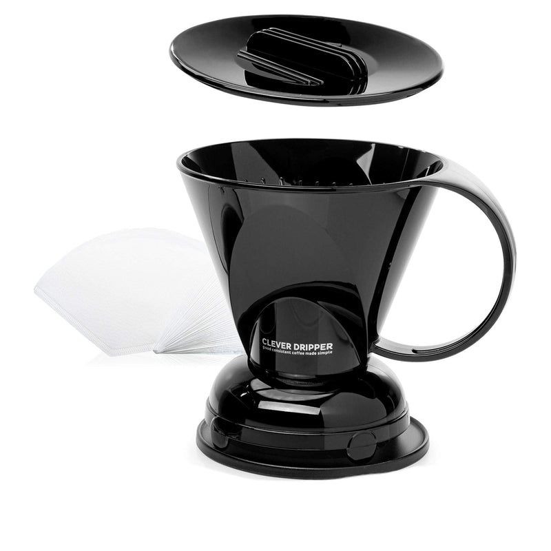 Clever Coffee Dripper and Filters, Large 18 oz (Black)| Barista's Choice| Safe BPA Free Plastic|Includes 100 Filters Black - NewNest Australia