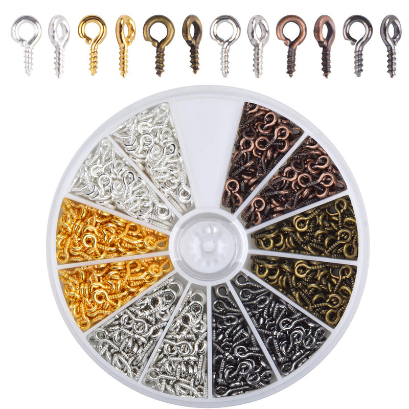Screw Eye Pins, 600pcs Mini Eye Pins Hooks Eyelet Screw Threaded for Jewelry Making, 6 Colors - NewNest Australia