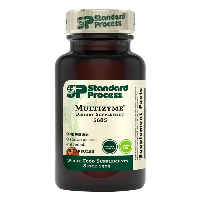 Standard Process Multizyme - Whole Food Pancreas Support, Pancreatin Digestive Enzymes, Digestive Health and Pancreatic Enzymes with Cellulase, Papain, Amylase, Lipase and More - 90 Capsules 90 Count (Pack of 1) - NewNest Australia