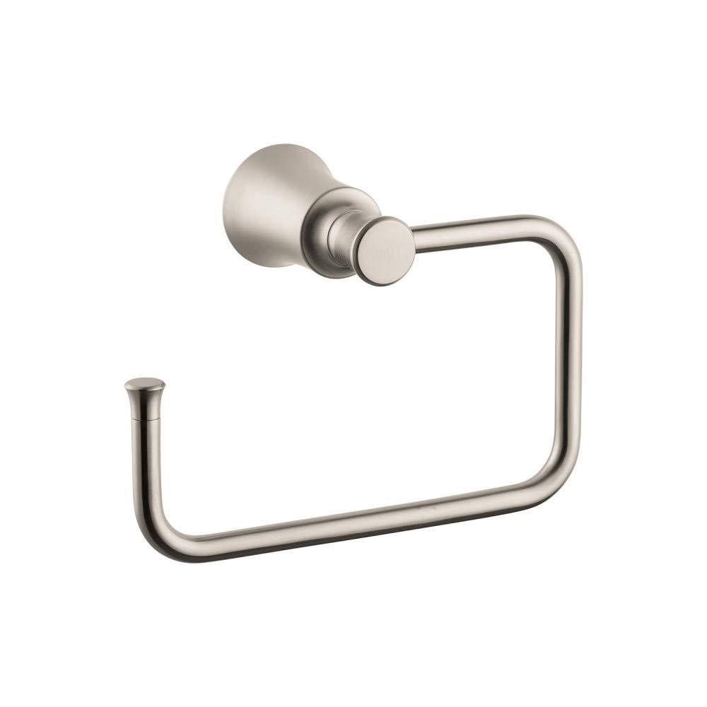 hansgrohe Joleena Towel Ring 8-inch Transitional Towel Holder in Brushed Nickel, 04786820 8.3-Inches Wide - NewNest Australia