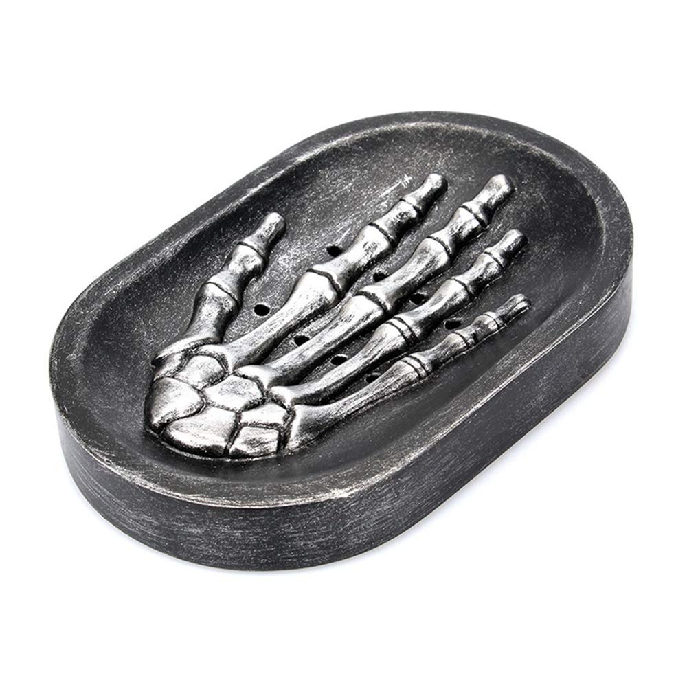 Tvoip 1Pcs Resin Skeleton Hand Bone Soap Rack Water Draining Soap Holder Bathroom Sink Ghost Hand Soap Dish Creative Home Improvement - NewNest Australia