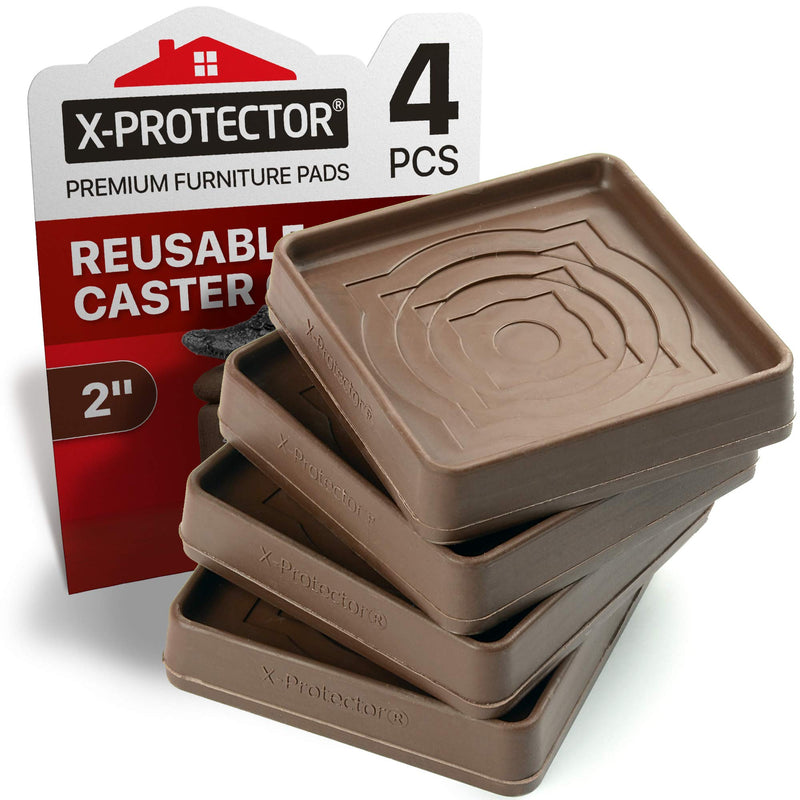 Furniture Cups X-PROTECTOR – 2" Caster Cups 4 PCS – Premium Furniture Coasters – Ideal Bed Stoppers – Non Skid Furniture Pads with a Perfect Design – Rubber Furniture Pads - Protect Any Flooring! 2" - NewNest Australia