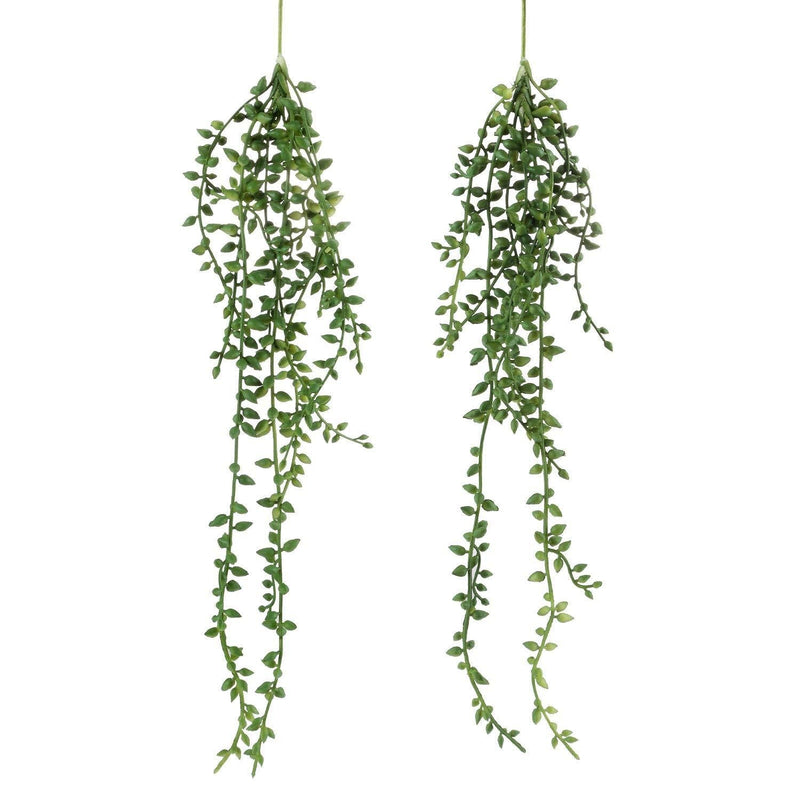 NewNest Australia - Meneco Artificial Hanging Succulent Plants – 2 Pack String of Pearls Plant Artificial Hanging Plants Unpotted Fake Plants Decor (Small) 18 inch Small 