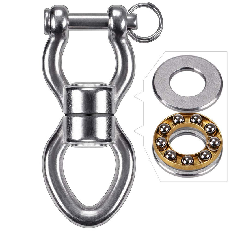 SELEWARE Silent Bearing Swing Swivel, 360° Rotational Device Hanging Accessory with Removeable Buckle for Tree Swing, Hammock Chair, Climbing Rope, Yoga, Kids Swing Swivel 1200LB Capacity - NewNest Australia
