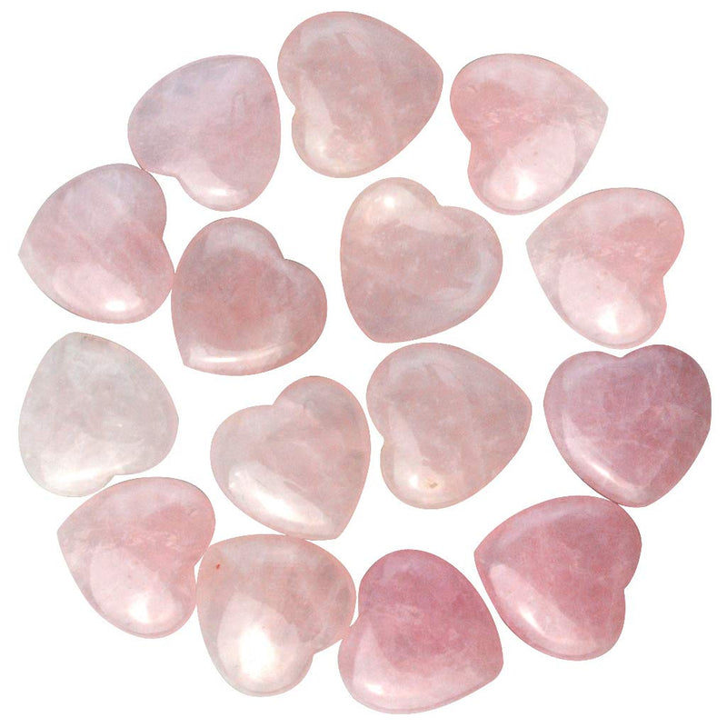 Marrywindix 15 Packs 0.8 Inches Healing Crystal Natural Rose Stone Heart Love Carved Palm Worry Stone Chakra Reiki Balancing - NewNest Australia