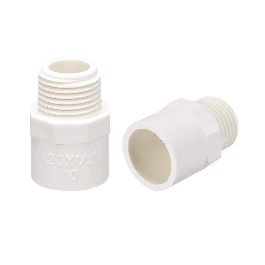 uxcell 20mm Slip X G1/2 Male Thread PVC Pipe Fitting Adapter Connector 10Pcs - NewNest Australia