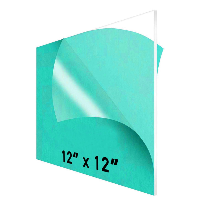 12 x 12” Clear Acrylic Sheet Plexiglass – 1/8” Thick; Use for Craft Projects, Signs, DIY Projects and More; Cut with Cricut, Laser, Saw or Hand Tools – No Knives 12"x12" (1-Pack） - NewNest Australia
