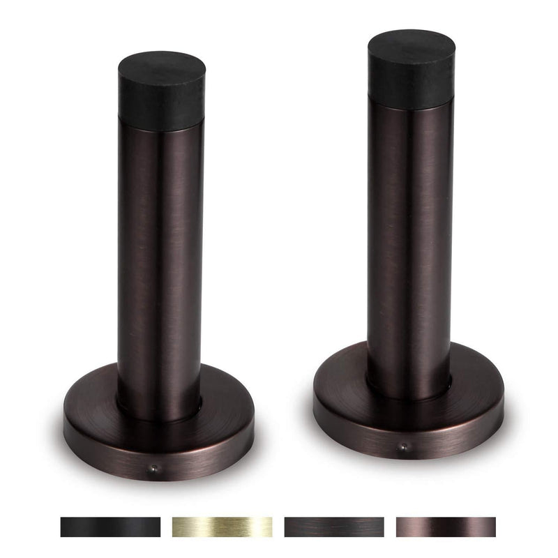 Orhemus Decorative Door Stoppers - 3.5 Inch 304 Stainless Steel Heavy Duty Door Stops with Rubber Tip Bumper for Wall and Door Protection Sound Dampening 2 Pack Antique Copper - NewNest Australia