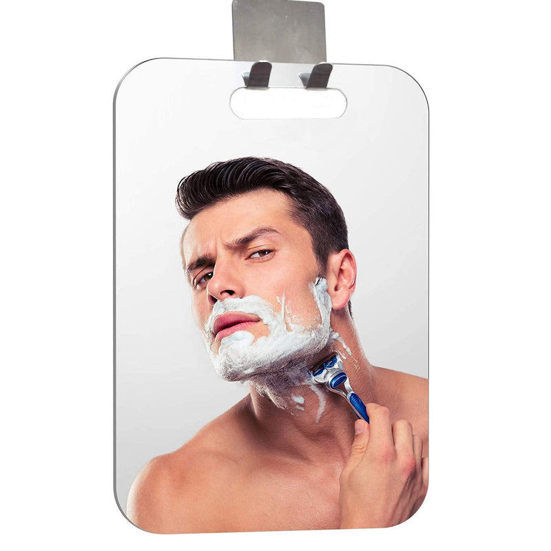 XoYo-Fogless Shower Mirror, Includes 1 Adhesive Hooks, Anit-Fog Shower Mirror, Shower Makeup Shave Mirror, Frameless Shower Mirror, Wall Hanging Mirror (Large, Shaver Hook) - NewNest Australia