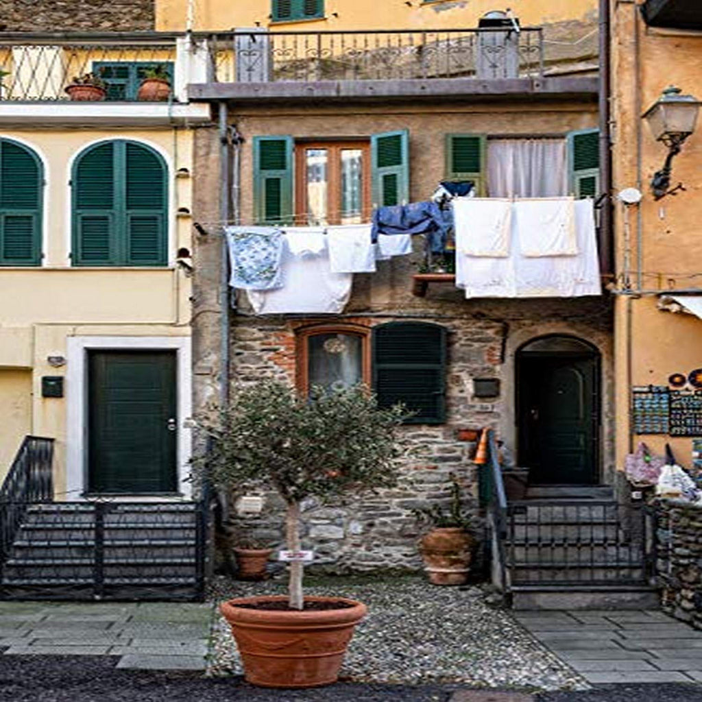 NewNest Australia - Posterazzi PDDEU16GTH0071 Italy, Cinque Terre, Vernazza, Hanging Laundry Photo Print, 18 x 24, Multi 