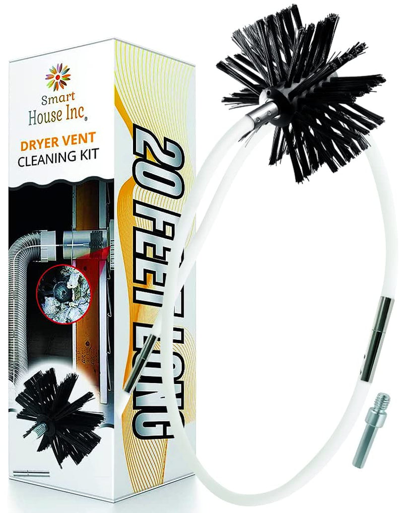 Dryer Vent Cleaner Kit -(20-Feet) Innovative Lint Remover Reusable Strong Nylon| Flexible Lint Brush with Drill Attachment for Faster Cleaning - NewNest Australia