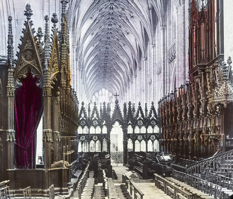 NewNest Australia - Posterazzi DPI12451760 A Hand Coloured Magic Lantern Slide Circa 1900. The Choir Winchester Cathedral Photo Print, 17 x 15, Multi 