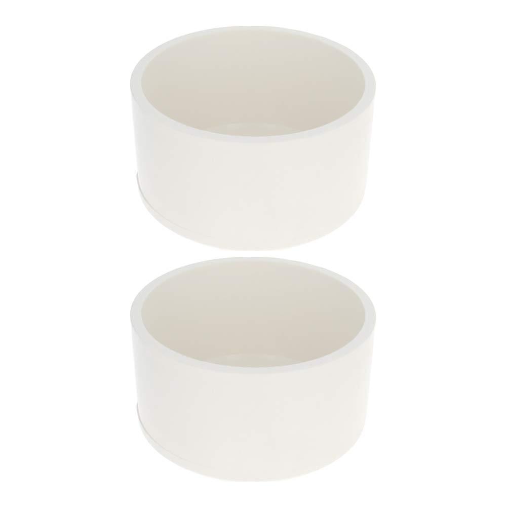 Othmro Round Water Tubing Tube Pipe End Cap Cover 90 mm Inner Dia White 2pcs 90mm 2pcs - NewNest Australia