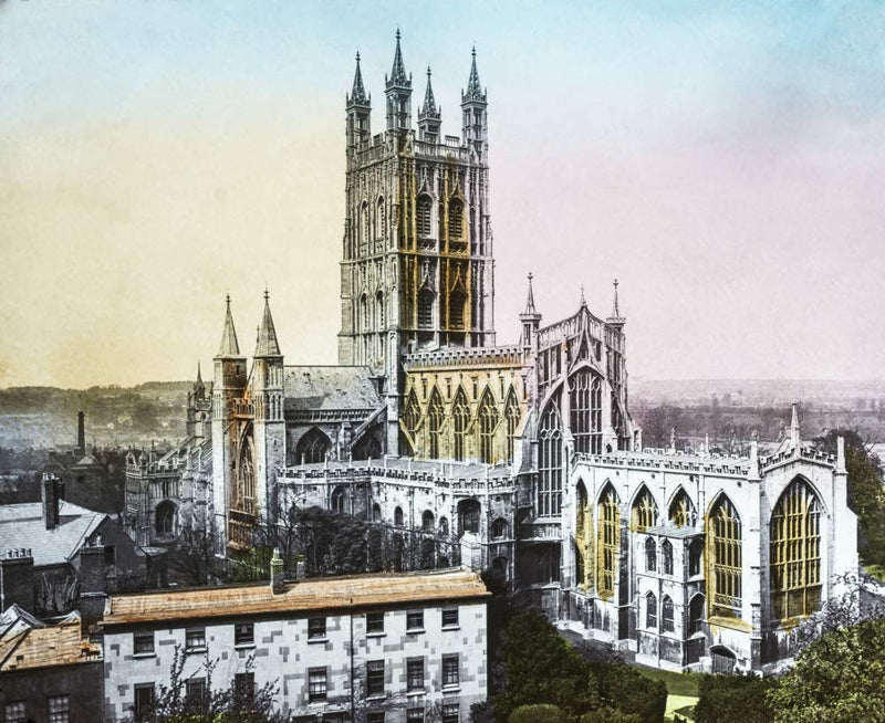 NewNest Australia - Posterazzi DPI12451680 A Hand Coloured Magic Lantern Slide Circa 1900. Gloucester Cathedral Photo Print, 17 x 14, Multi 