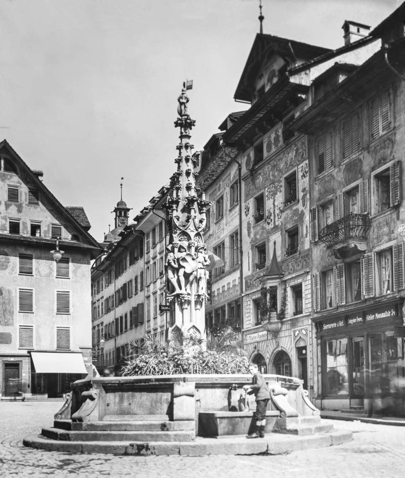 NewNest Australia - Posterazzi DPI12327091 Lucerne Weinmarkt Switzerland Magic Lantern Slide Circa 1900 Photo Print, 14 x 17, Multi 