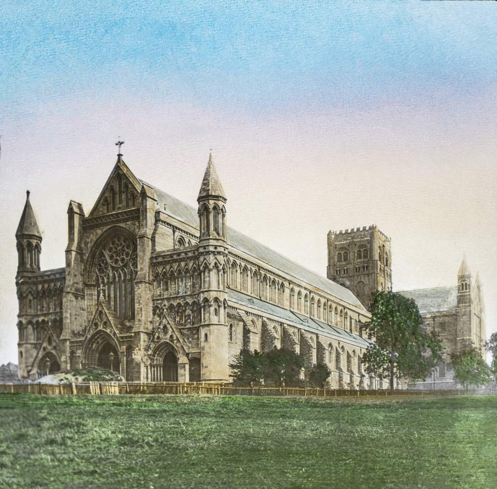 NewNest Australia - Posterazzi DPI12451744 A Hand Coloured Magic Lantern Slide Circa 1900. St Albans Abbey Photo Print, 15 x 15, Multi 