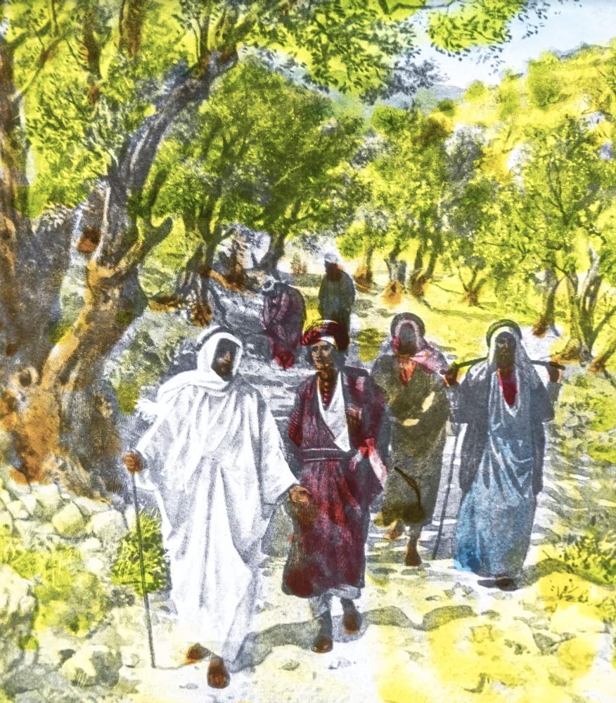 NewNest Australia - Posterazzi DPI12330496 A Hand Coloured Magic Lantern Slide Circa 1900. Series The Life of Jesus of Nazareth. The Journey to Galilee Photo Print, 15 x 17, Multi 