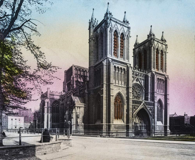 NewNest Australia - Posterazzi DPI12451657 A Hand Coloured Magic Lantern Slide Circa 1900. Bristol Cathedral Photo Print, 17 x 14, Multi 