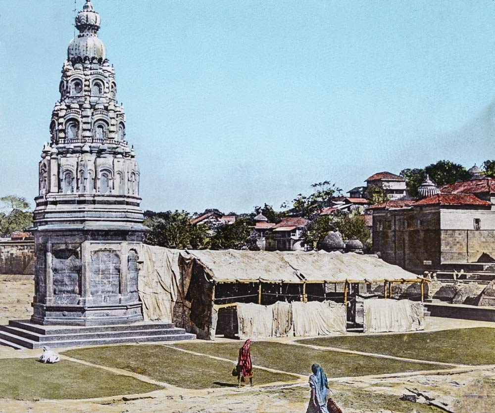 NewNest Australia - Posterazzi DPI12513216 Magic Lantern Slide Circa 1900 Hand Coloured. A Hindu Temple Photo Print, 17 x 14, Multi 