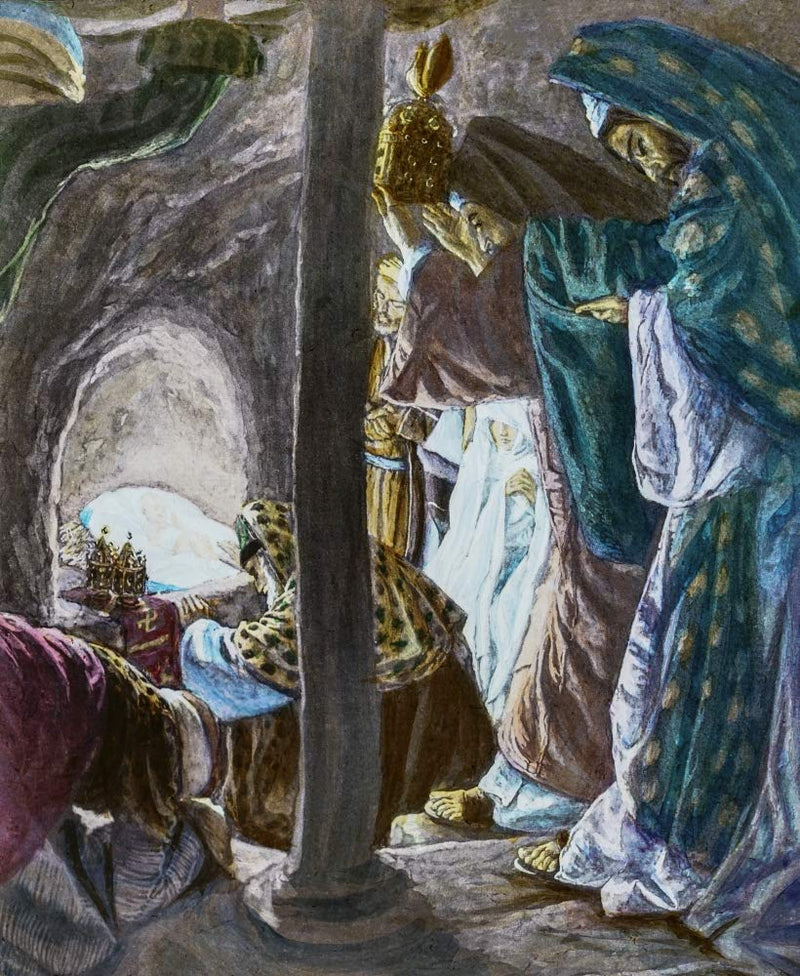 NewNest Australia - Posterazzi DPI12512247 A Hand Coloured Magic Lantern Slide Circa 1900, Epiphany, Three Kings, Wise Men Visit Jesus Photo Print, 12 x 15, Multi 