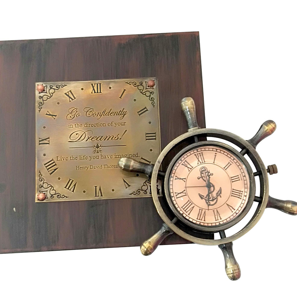 NewNest Australia - collectiblesBuy Antique Brass Pocket Watches Unisex Desk Clock Paperweight Vintage Box 