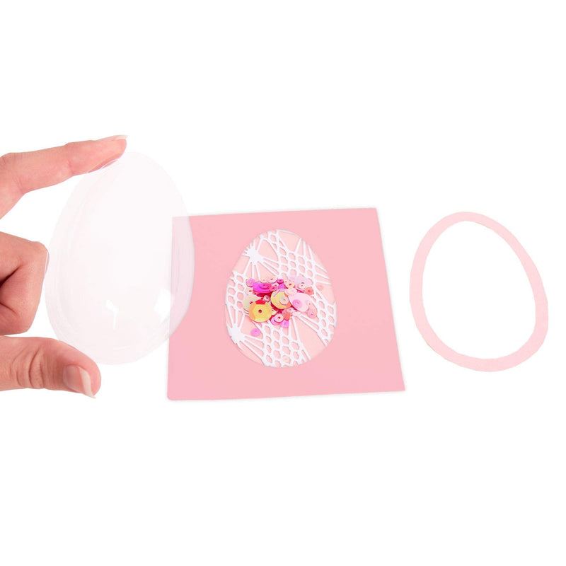 Sizzix Shaker Domes , Egg/Balloon, 7.6 x 5.1cm (2" x 3"), 6 Pack, Clear - NewNest Australia