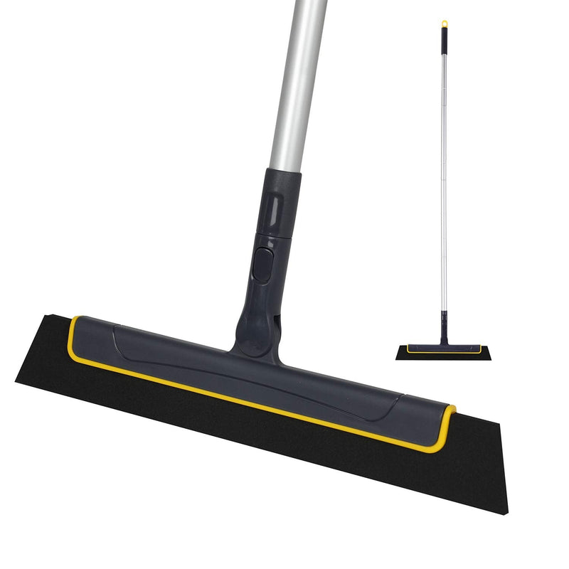 Yocada Floor Squeegee Broom Perfect for Shower Bathroom Kitchen Home Tile Pet Hair Fur Floor Marble Glass Window Water Foam Cleaning Long Adjustable Removable Handle Anti-Static Household 51in Pole 51 Inch (Pack of 1) - NewNest Australia