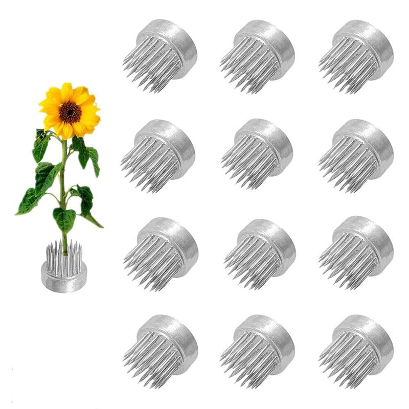 12Pcs Flower Frog 23mm/0.9inch Mini Floral Frog Japanese Ikebana Kenzan Table Numbers Holder Cut Flower Holder Floral Arranger Holder Stainless Steel Pin for Small Ikebana Vase (12Pcs) 12Pcs - NewNest Australia