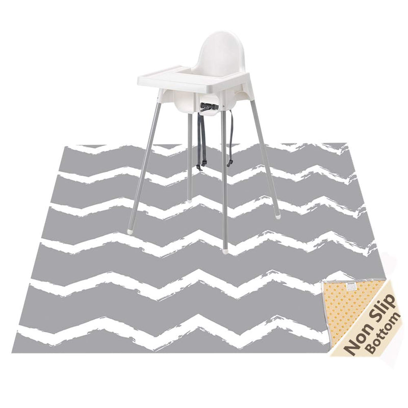 Large Splat Mat for Under High Chair/Arts/Crafts, WOMUMON Washable, Waterproof, Non Slip, Portable Floor Protector for Baby, Kids, Durable Spill, Splash Mat for Pet (Chevron) Chevron - NewNest Australia