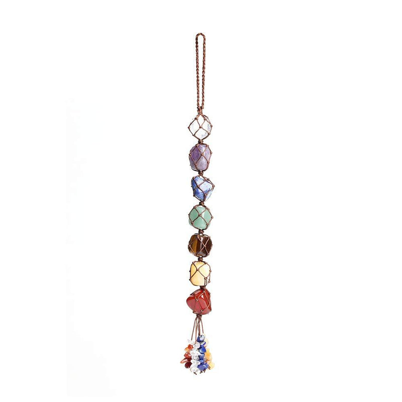 NewNest Australia - iSTONE Crystal Window Car Hanging Ornaments 7 Chakra Gemstones Reiki Healing Hanging Ornament Home Decoration Feng Shui Ornament Window Ornament 