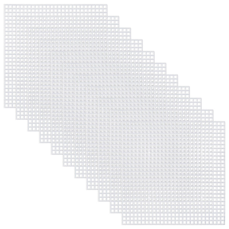 Pllieay 30 Pieces 6 Count Plastic Mesh Canvas Sheets for Embroidery, Acrylic Yarn Crafting, Knit and Crochet Projects (4.1 X 4.1 Inch) - NewNest Australia