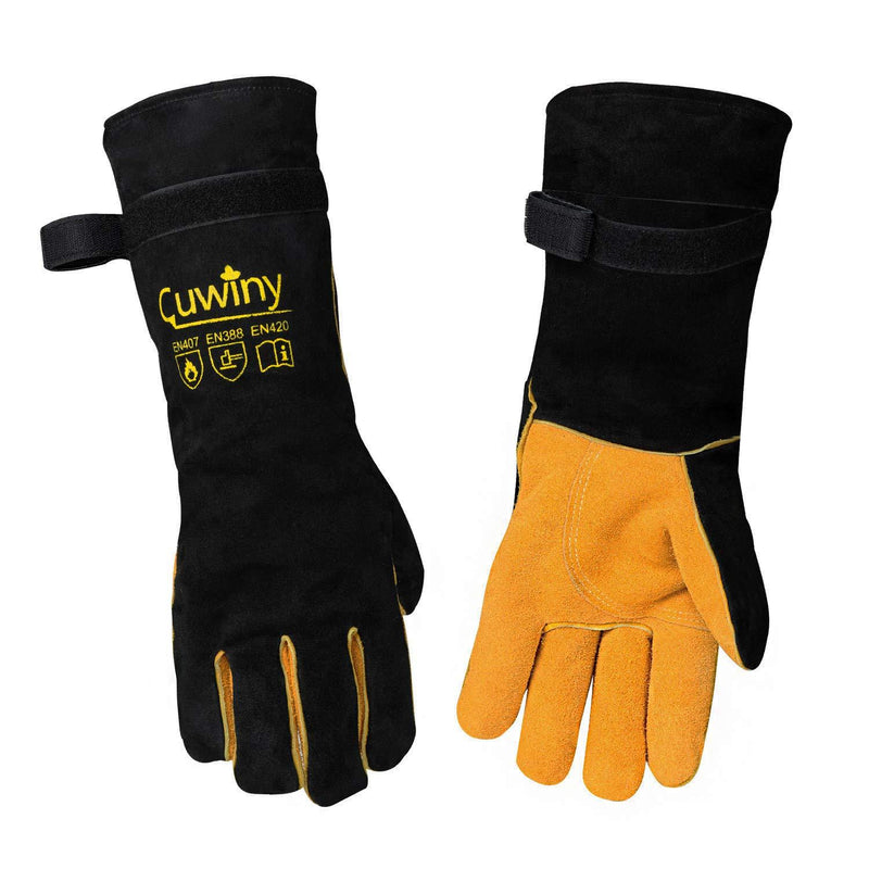 Welding Gloves, Cuwiny 1112°F Heat/Fire Resistant/Leather Forge Gloves, with Kevlar Stitching String, 16 inches Extra Long Sleeve and Fireproof Hook and Loop Tape,fit for Mig/Tig - NewNest Australia
