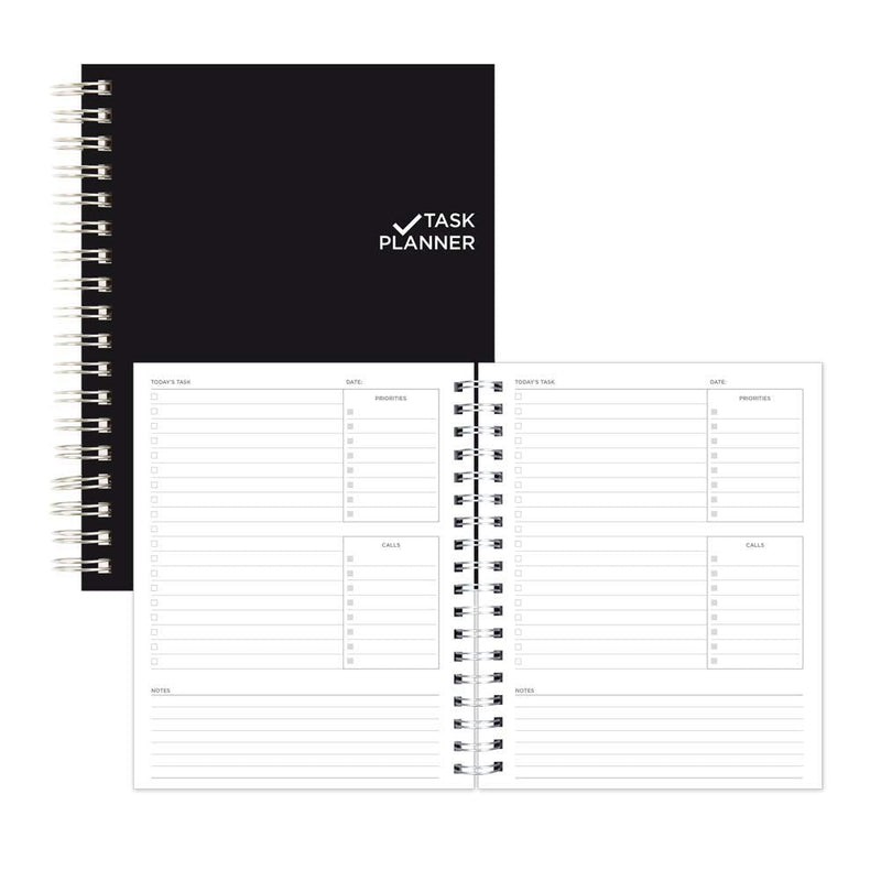 Blueline Undated Task Planner, Duvet Laminated Cover, Black, 9.25" x 7.25", 270 Pages (B310.81) - NewNest Australia
