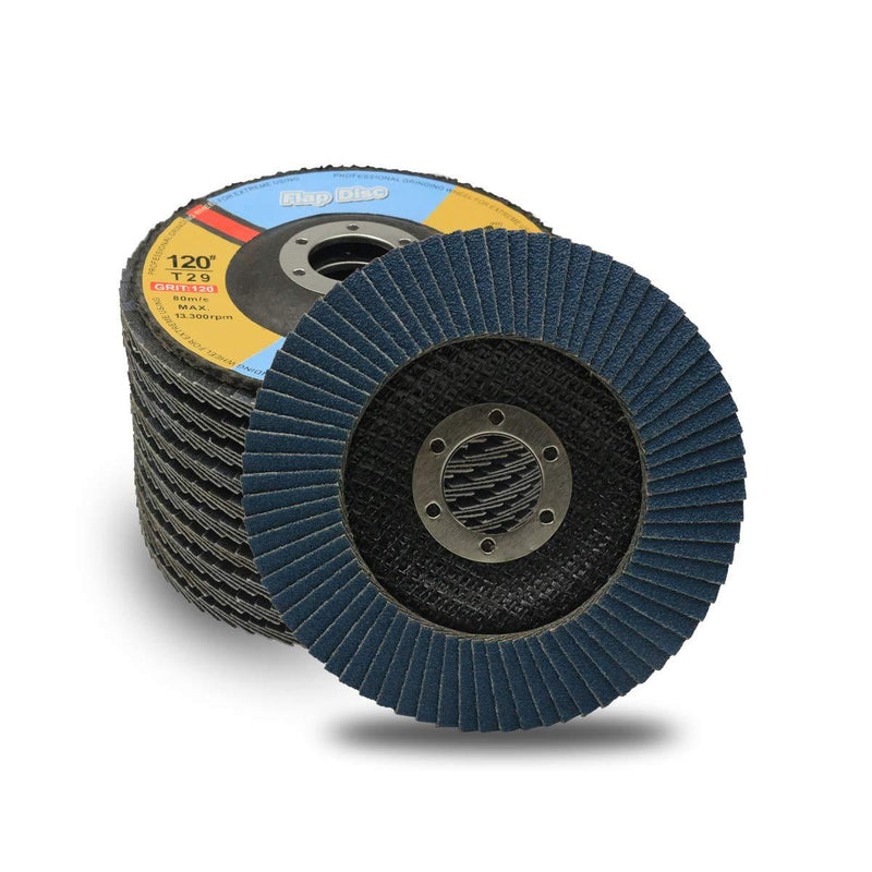 Flap Disc 120 Grit 4.5" x 7/8",T29 Zirconia Abrasive Grinding Wheel-10 Pack - NewNest Australia