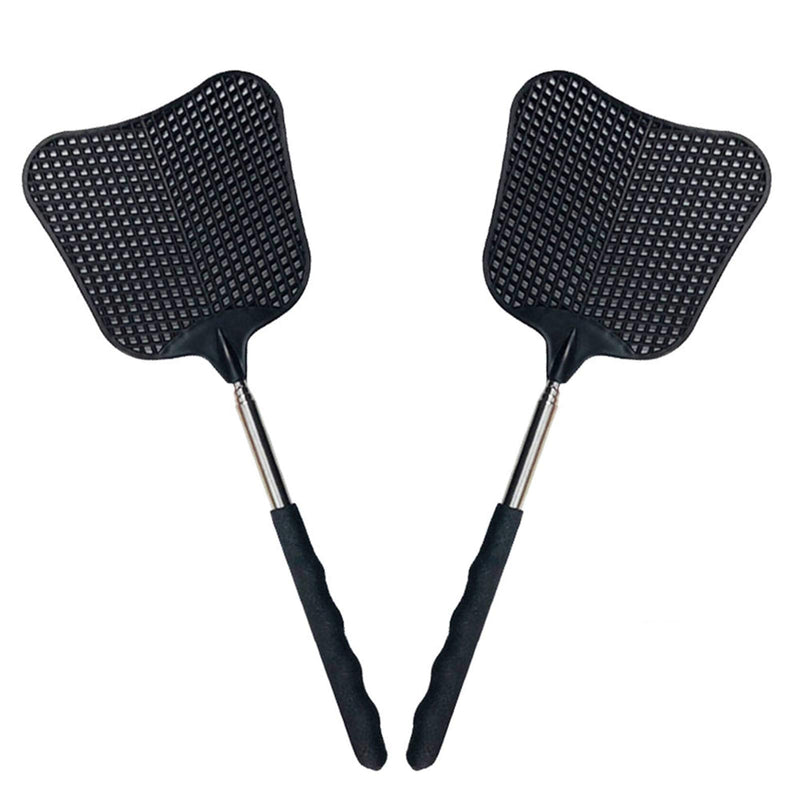 Foxany Telescopic Fly Swatters, Durable Plastic Fly Swatter Heavy Duty Set, Telescopic Flyswatter with Stainless Steel Handle for Indoor/Outdoor/Classroom (2 Pack) - NewNest Australia