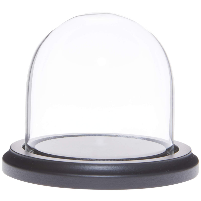 NewNest Australia - Plymor 3" x 3" Glass Display Dome Cloche (Black Wood Base) Black Wood Base 