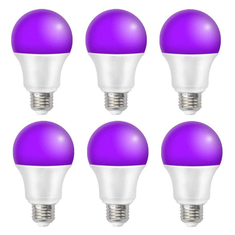 ZHMA UV LED Black Light Bulbs, 9W E26 LED Blacklight Bulb, Black Lights for Glow Party, Bedroom, Black Light Fluorescent Poster, Body Paint (6 Pack) - NewNest Australia