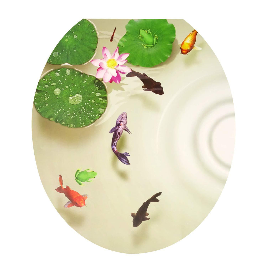 Honbay 3D Lotus Pond Toilet Seat Stickers Decals, Waterproof and Removable - NewNest Australia