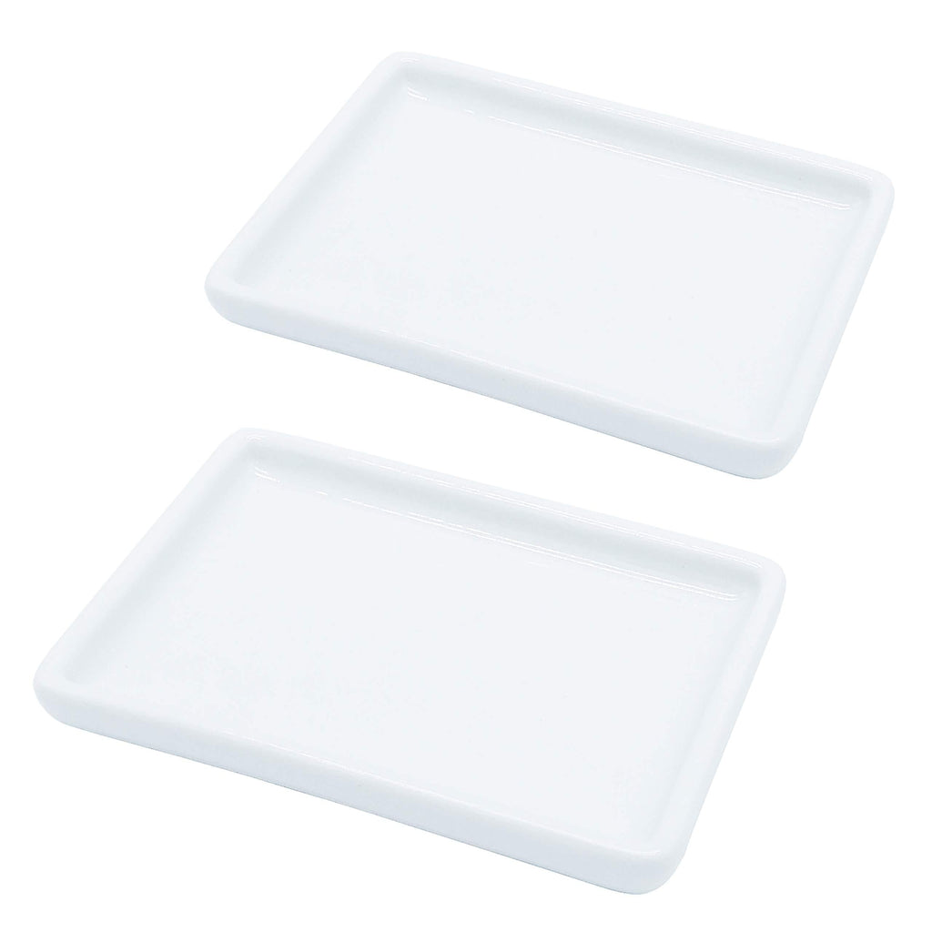 lofekea Ceramic Soap Dish 2 Pack Porcelain Soap Holder for Bathroom and Shower Palette for Watercolors - NewNest Australia