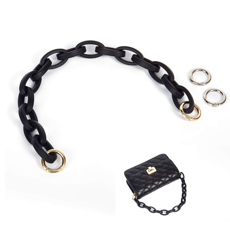 Xiazw Short Resin Bag Purse Handle Strap Replacement，Bag Decoration Chain，Bag Accessories Charms (Black) Black - NewNest Australia