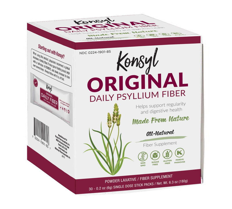 Konsyl Original Formula Daily Fiber, 100% All Natural Psyllium Husk Powder - Stickpacks 30ct - NewNest Australia