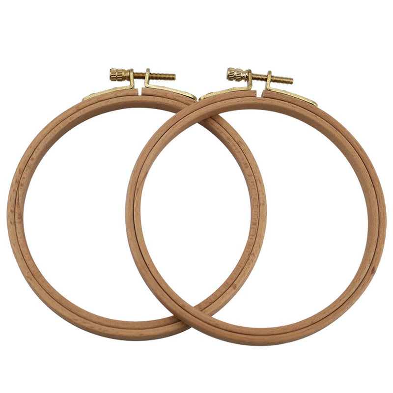2 Pack 5 Inch Wood Embroidery Hoop, Guofa Embroidery Hoop Ring Circle Cross Stitch Hoops Set Embroidery Kits for Art Craft Sewing and Hanging 2PCS Wood Hoop (5 inch) - NewNest Australia