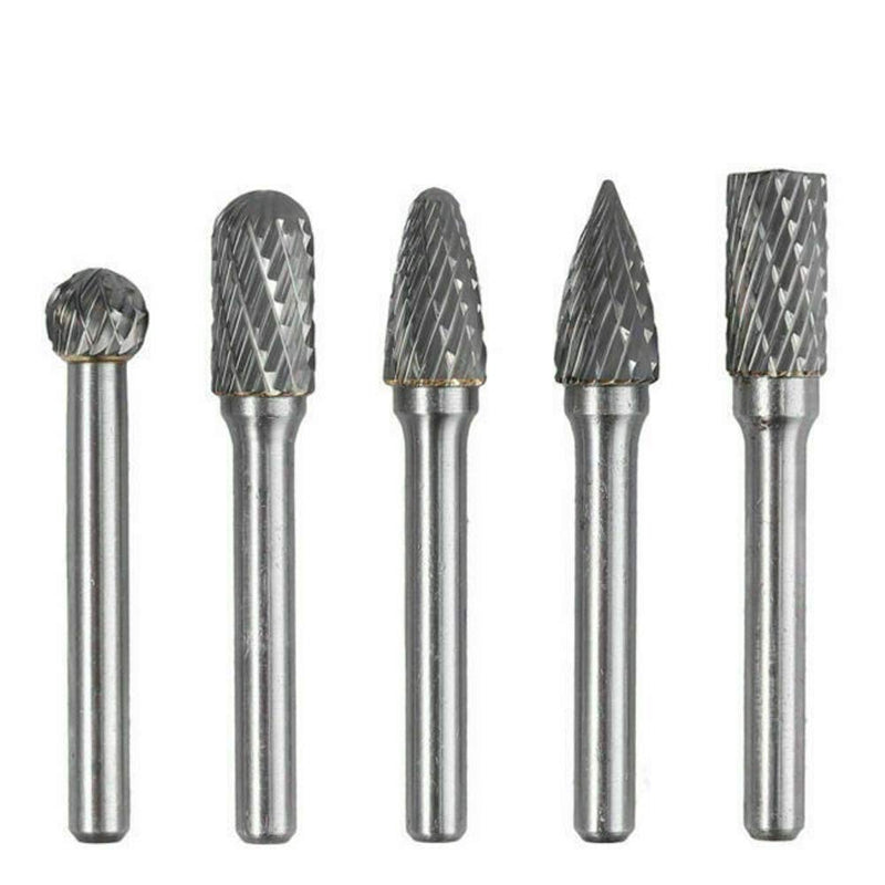 5 PCS Double Cut Tungsten Carbide Rotary Burrs 1/4"(6mm) Shank and 2/5"(10 mm) Head Size Die Grinder Bits for Drilling Polishing Carving Engraving by YEEZUGO - NewNest Australia