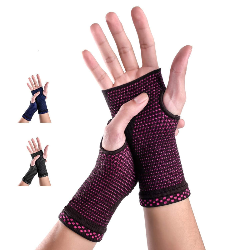 ABYON Wrist Compression Sleeves (Pair) for Carpal Tunnel and Pain Relief Treatment,Wrist Support for Women and Men.Breathable and Sweat-Absorbing carpal tunnel wrist brace Pink Medium - NewNest Australia