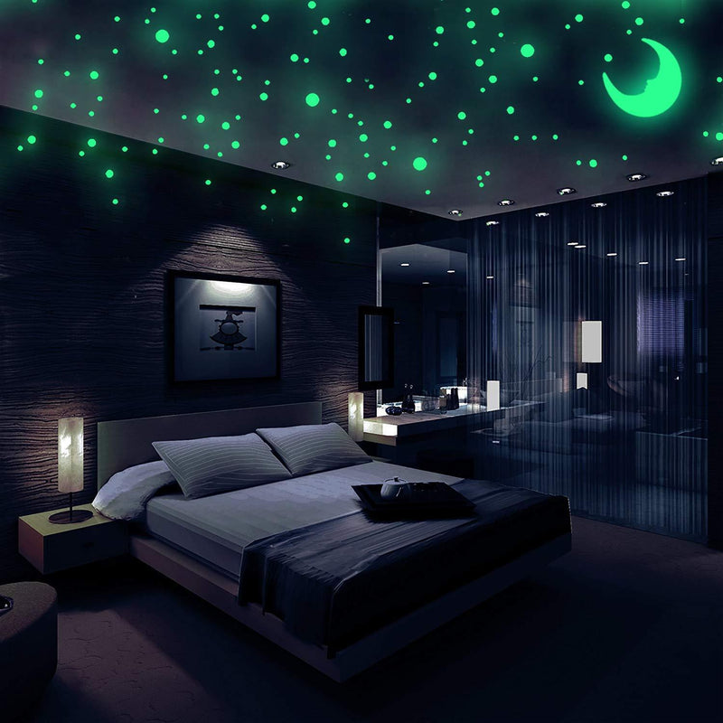 Realistic 3D Domed Glow in The Dark Stars, 572 Dots in 3 Sizes and A Moon for Ceiling Or Walls, Glow Brighter and Longer Than Typical Glow in The Dark Stickers, Perfect for Kids Bedroom Living Room - NewNest Australia
