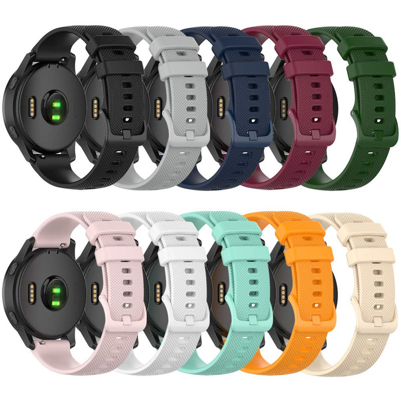Band for Garmin Vivoactive 4, Soft Silicone Replacement Watch Band for Garmin Vivoactive 4/Venu 2/Vivomove HR Premium Style/ Polar Grit X/Vantage M/Vantage M2 (No Tracker, Replacement Bands Only) 10PCS Bands - NewNest Australia