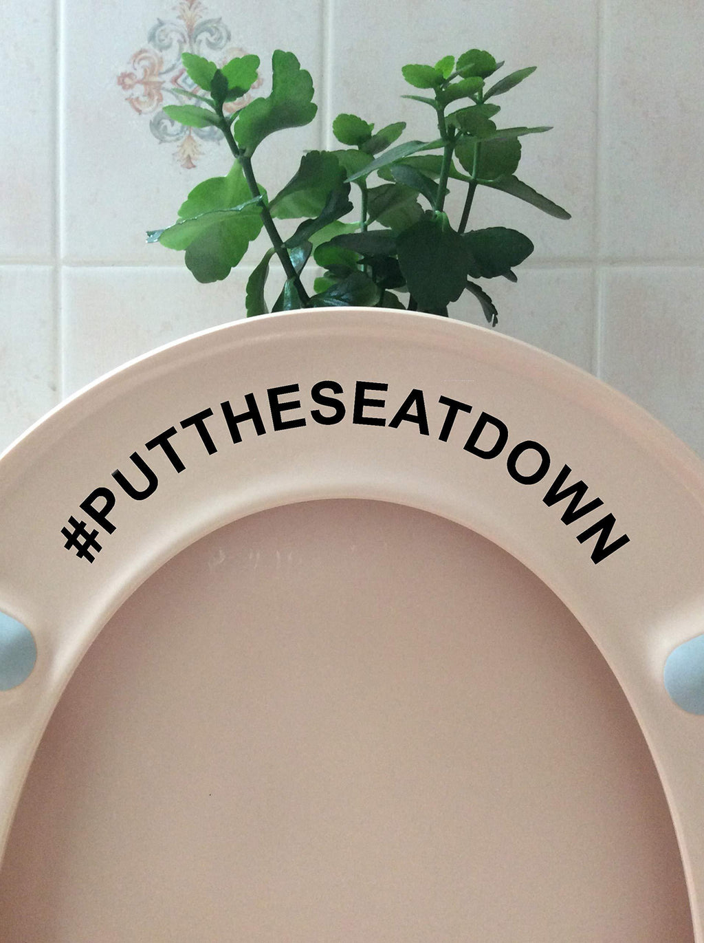 Hashtag Put The Seat Down Novelty Toilet Seat Sticker/Lid Decal Bathroom Decor (Black) Black - NewNest Australia