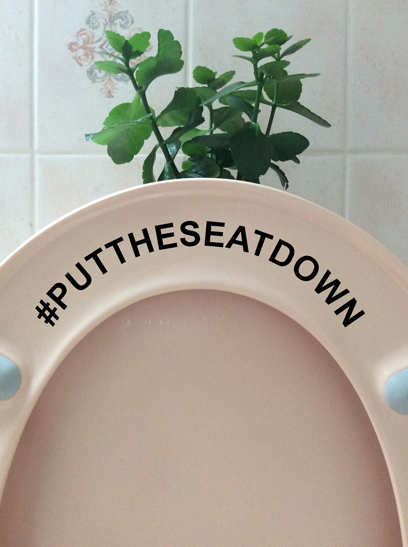 Hashtag Put The Seat Down Novelty Toilet Seat Sticker/Lid Decal Bathroom Decor (Black) Black - NewNest Australia