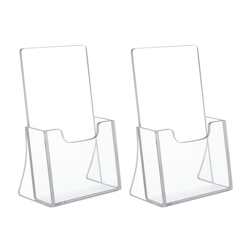 HIIMIEI 2 Pack 4 inch Wide Acrylic Brochure Holders for Pamphlets, Cards, Brochures, Magazines, Literature, Pamphlets Display Stand for Countertop - NewNest Australia