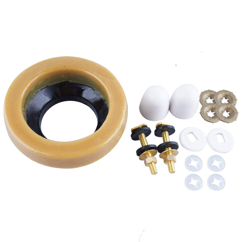 Toilet Wax Ring Kit, Toilet Bowl Wax Ring with Brass Closet Bolts, Bolt Caps, PE Flange and Extra Retainers, Thick Wax Ring Gasket for Toilet Bowl- Gas, Odor and Watertight Seal 26MM - NewNest Australia